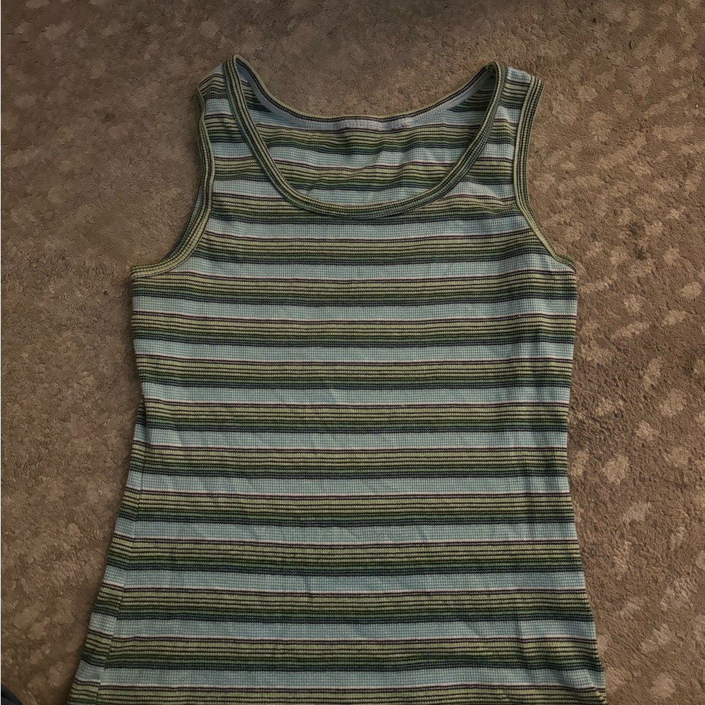 Striped Green Sleeveless Top